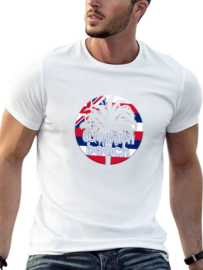 Waikiki Beach T-Shirt - Palm Tree Hawaii Design