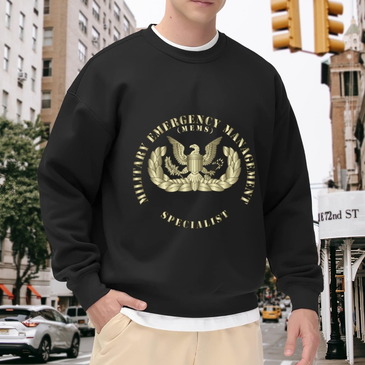 MEMS Official Emblem Black Crewneck Sweatshirt