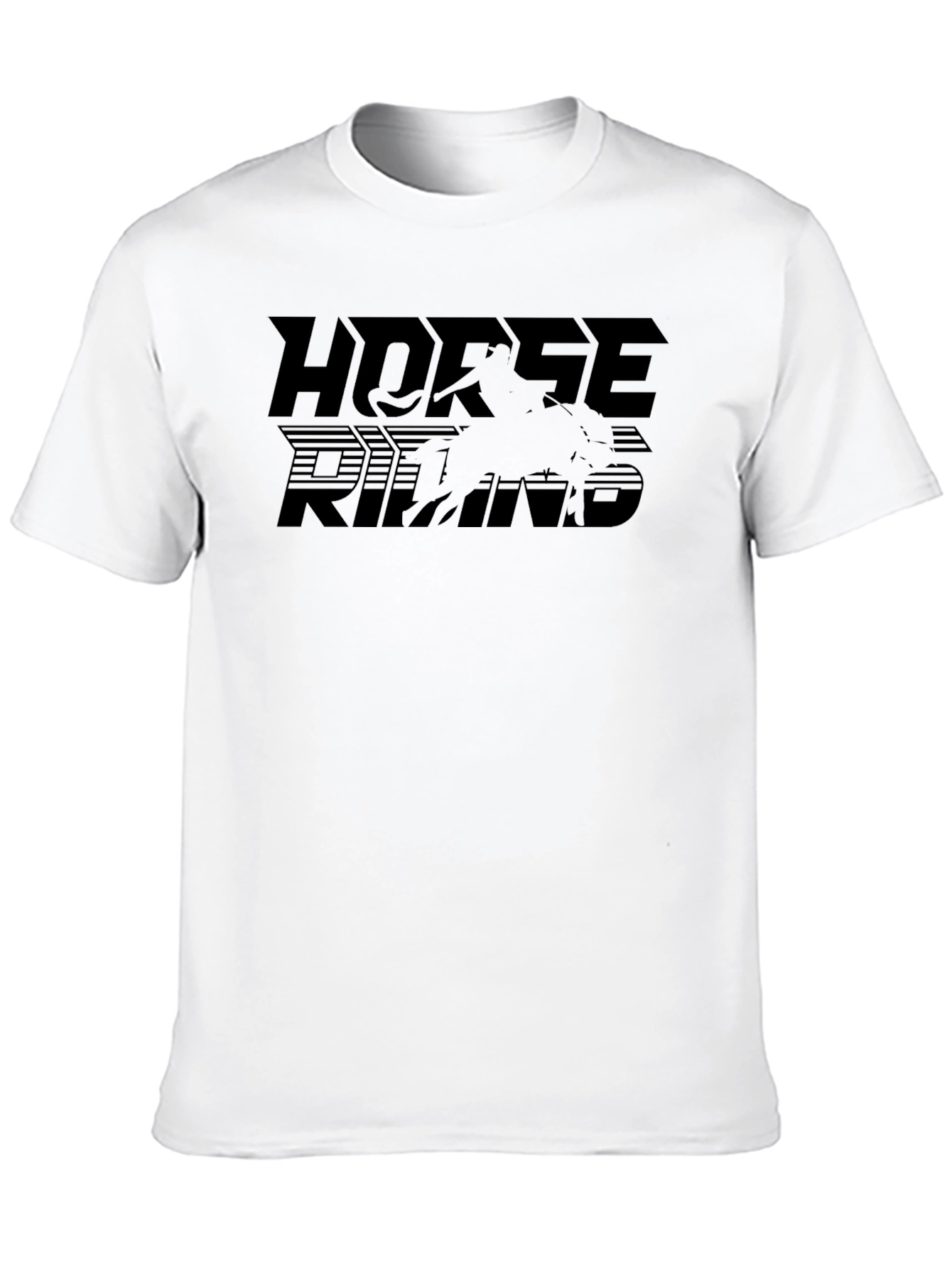 Horse Riding T-Shirt - Black Cotton Tee