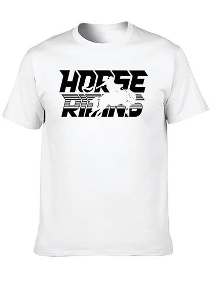 Horse Riding T-Shirt - Black Cotton Tee