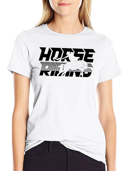 Horse Riding T-Shirt - Black Cotton Tee
