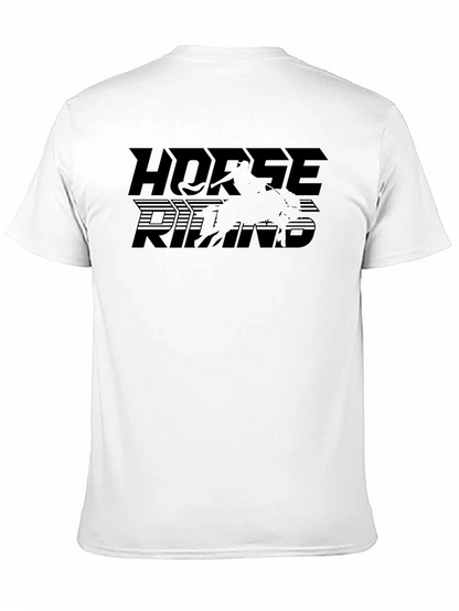 Horse Riding T-Shirt - Black Cotton Tee