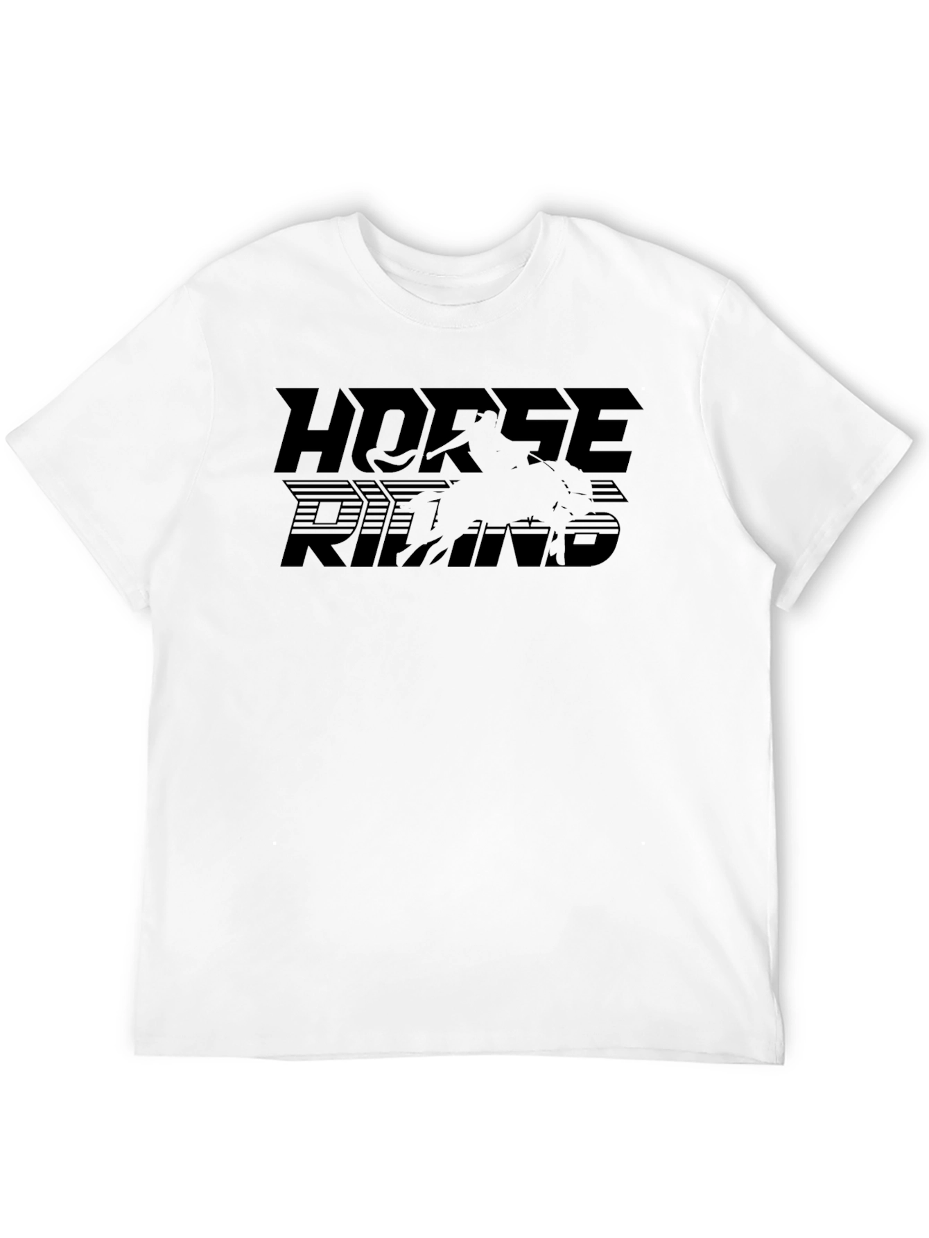 Horse Riding T-Shirt - Black Cotton Tee