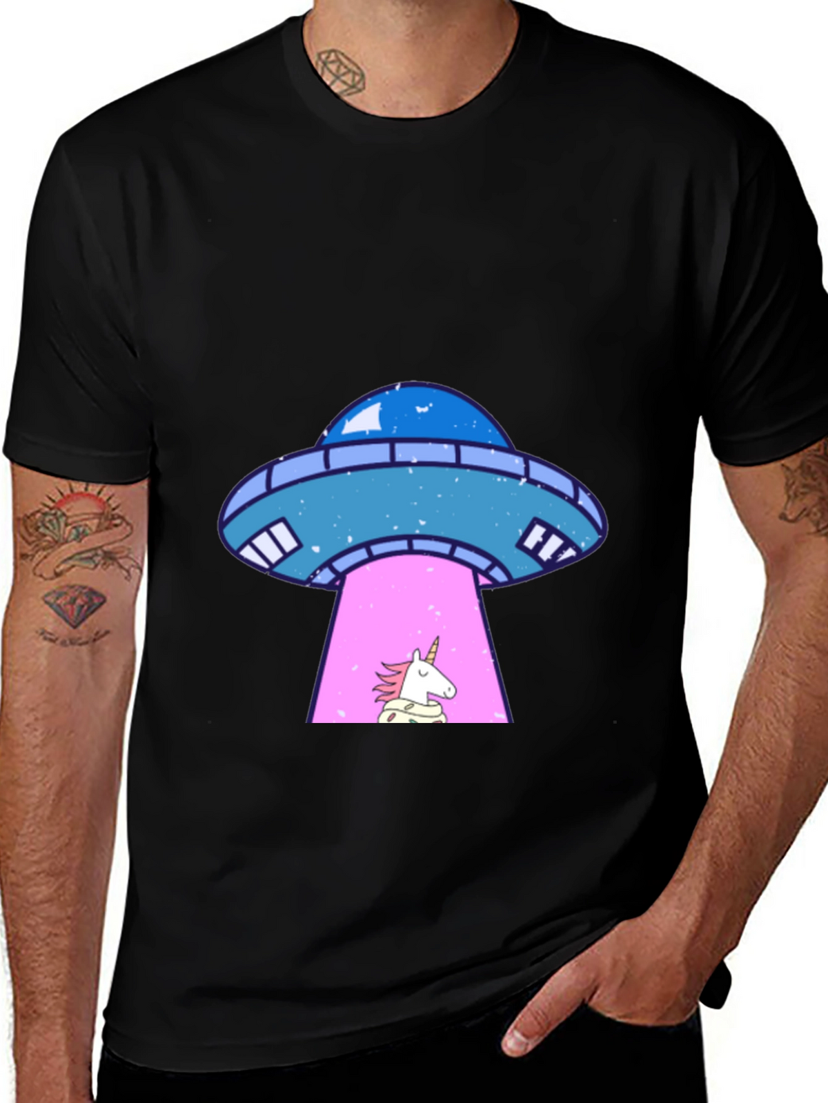 UFO Unicorn Abduction Graphic Tee