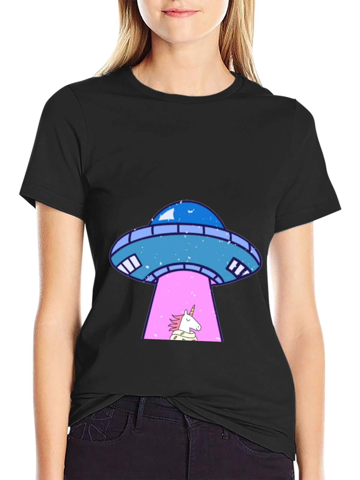 UFO Unicorn Abduction Graphic Tee
