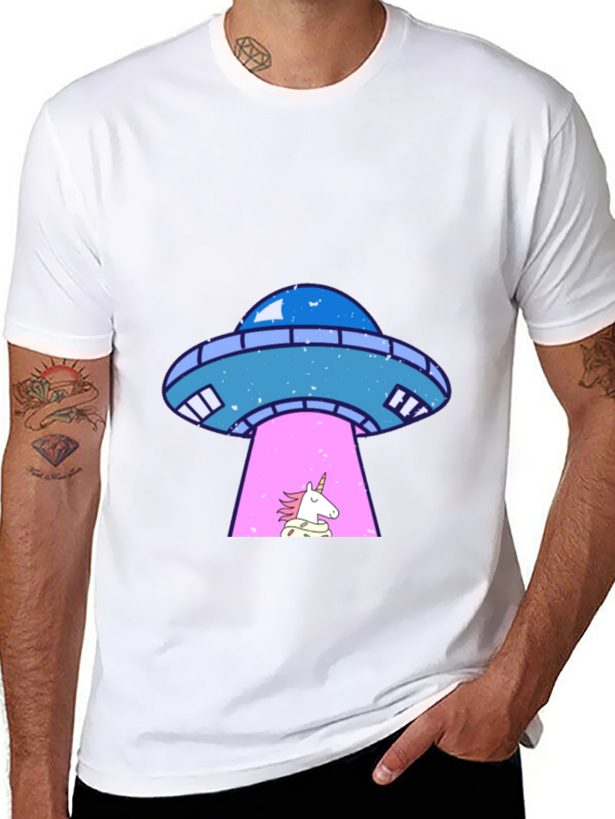 UFO Unicorn Abduction Graphic Tee
