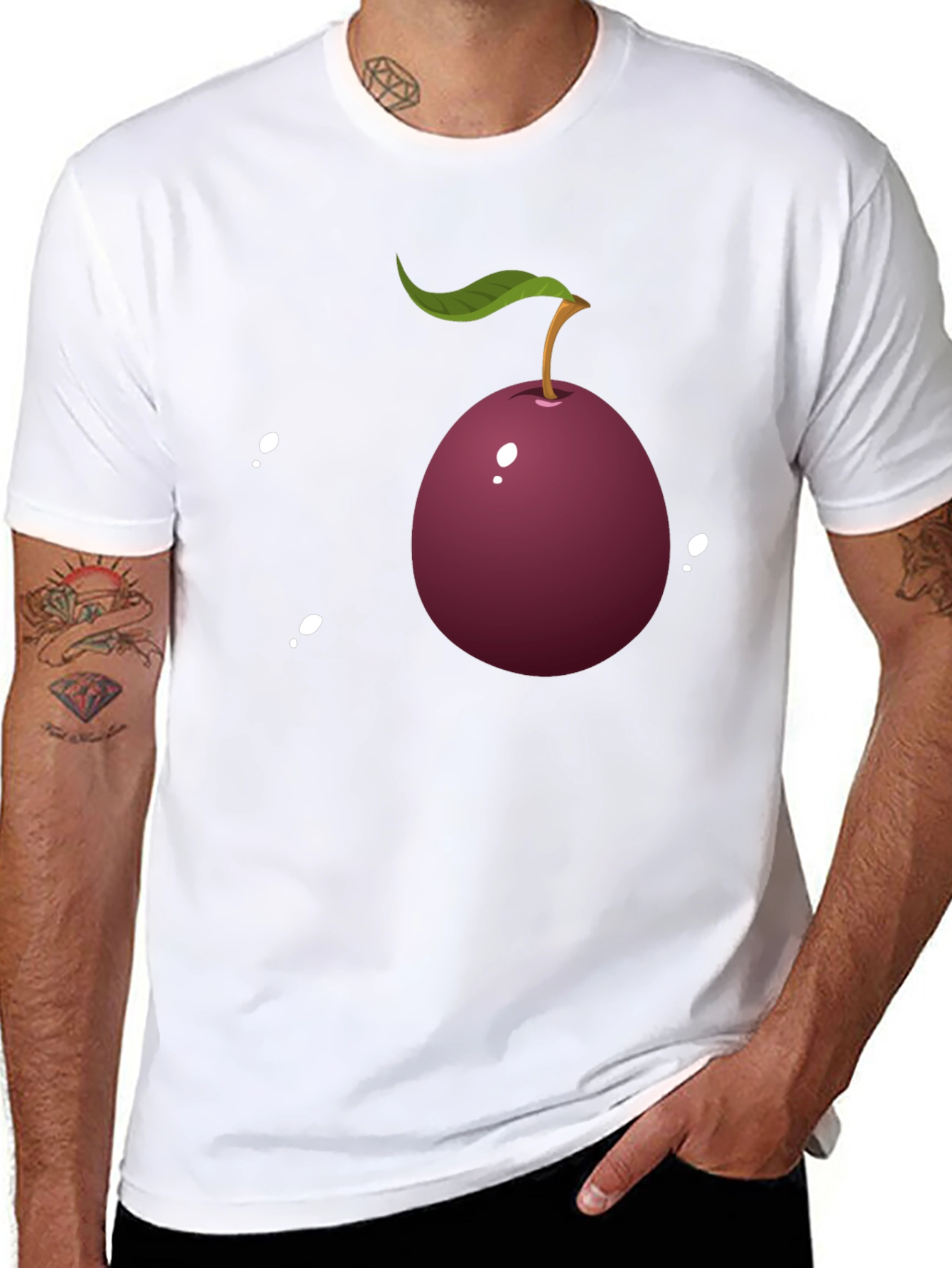 Plum Graphic Tee - Casual Style