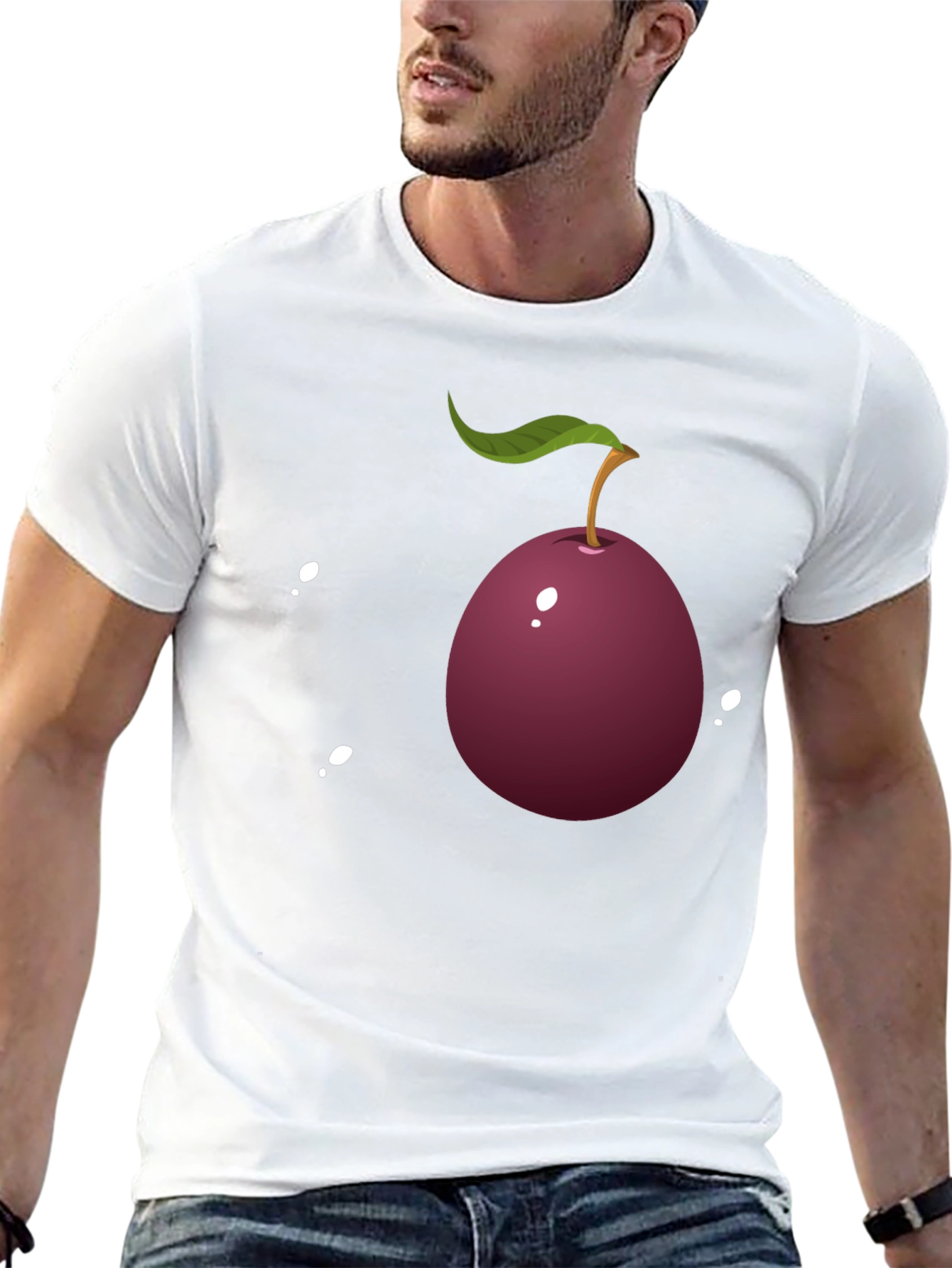 Plum Graphic Tee - Casual Style