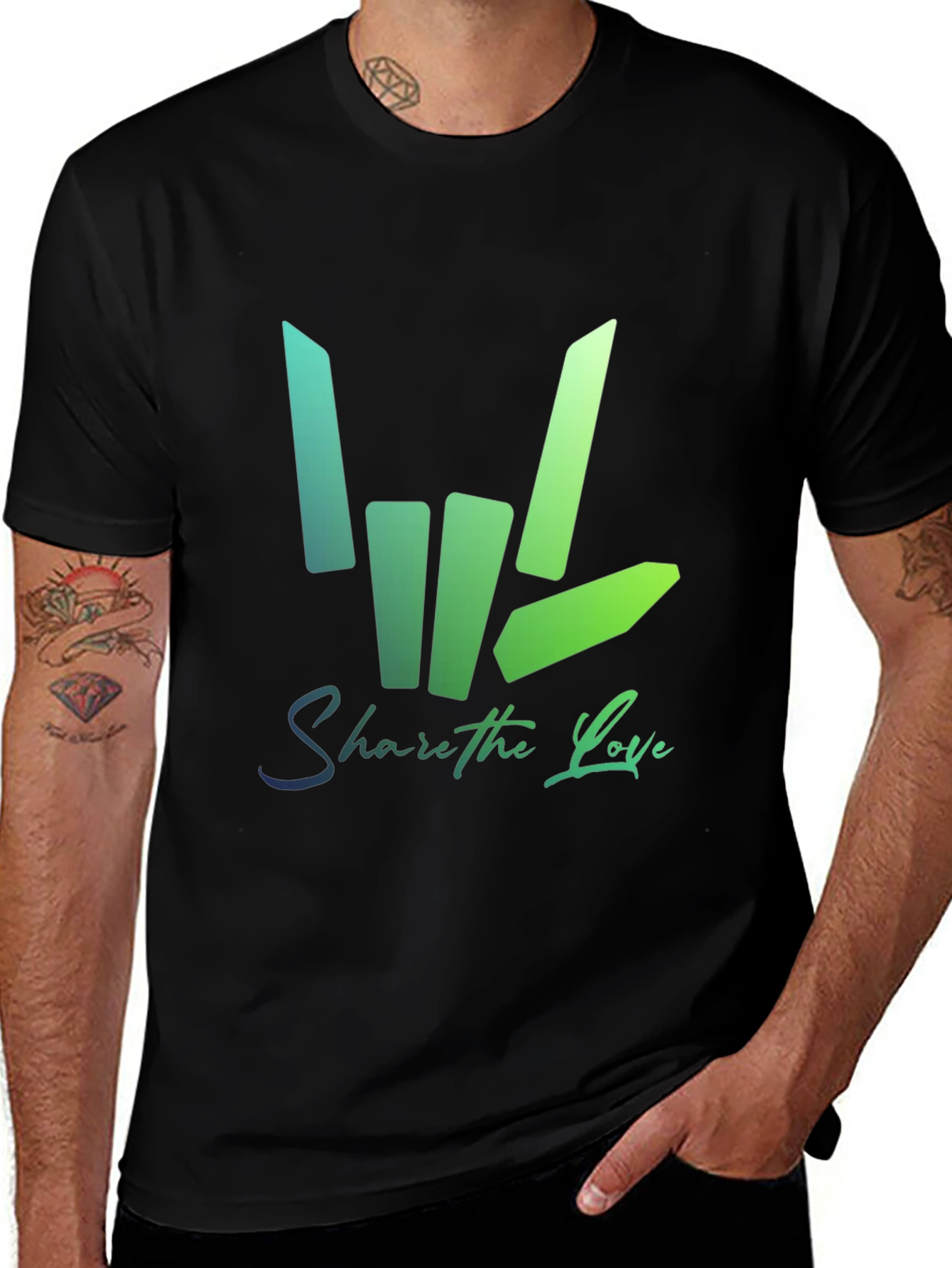 Share the Love Graphic Tee - Trendy Black T-Shirt