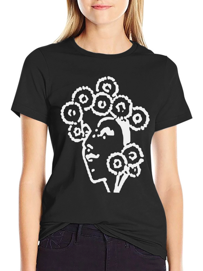 Abstract Woman Graphic Tee - Black Unisex Shirt