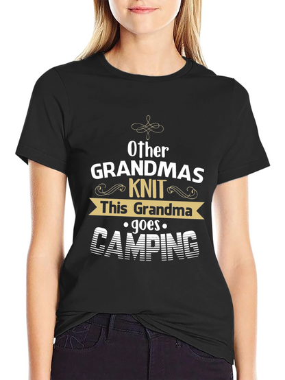 Grandma Camping T-Shirt - Knit Design