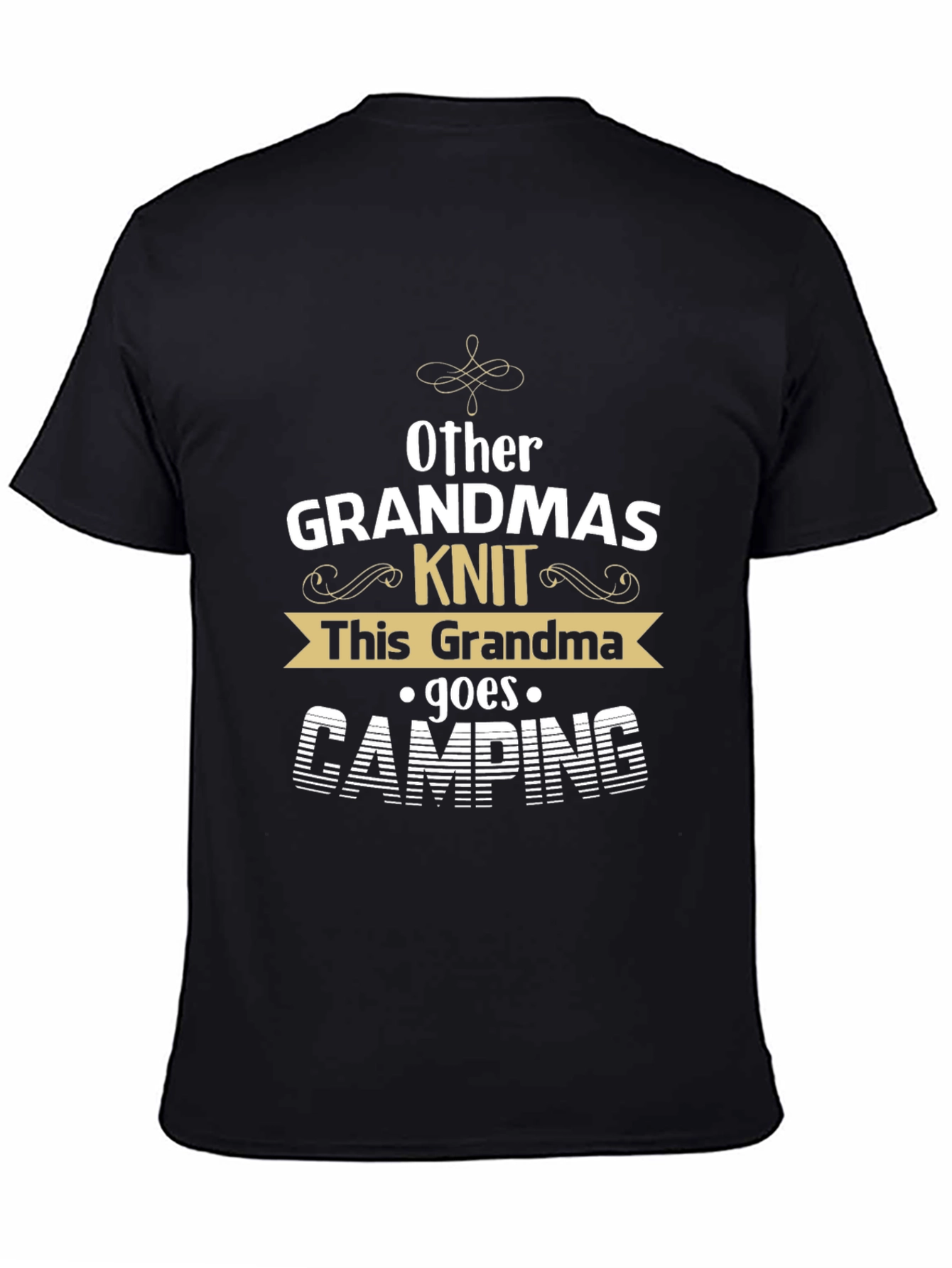 Grandma Camping T-Shirt - Knit Design