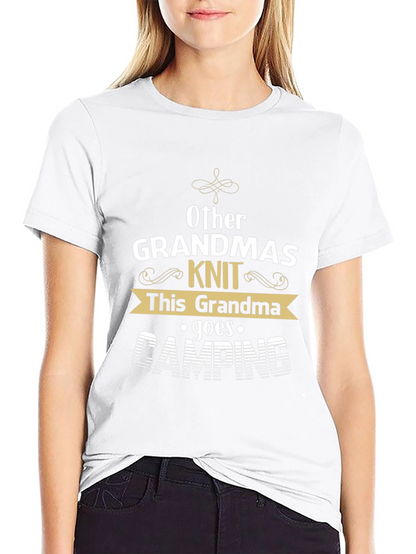 Grandma Camping T-Shirt - Knit Design