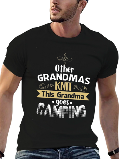 Grandma Camping T-Shirt - Knit Design