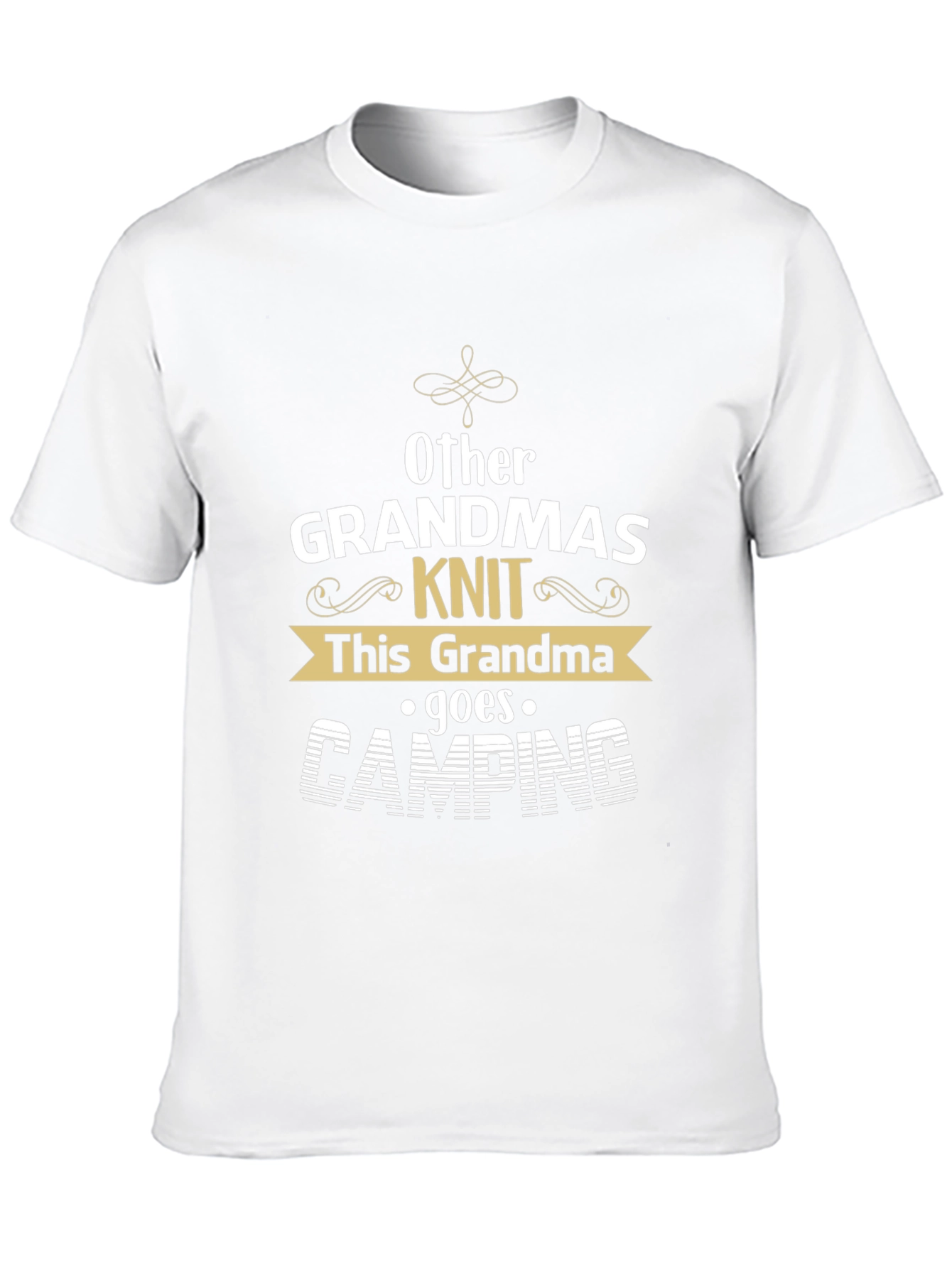 Grandma Camping T-Shirt - Knit Design