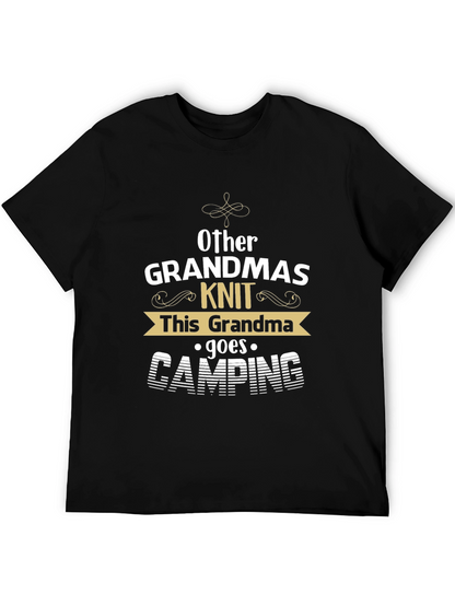 Grandma Camping T-Shirt - Knit Design