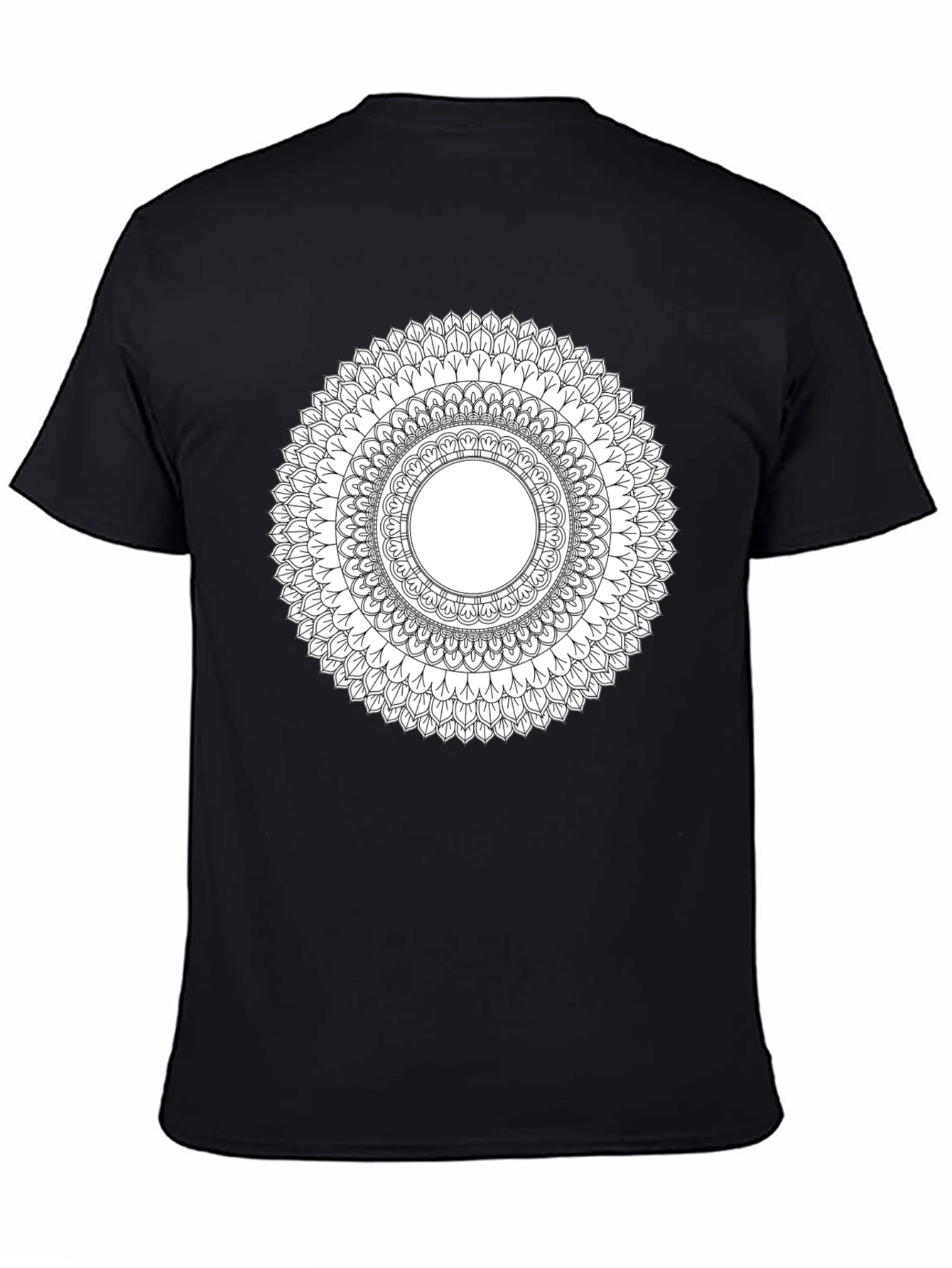 Mandala Print Black T-Shirt