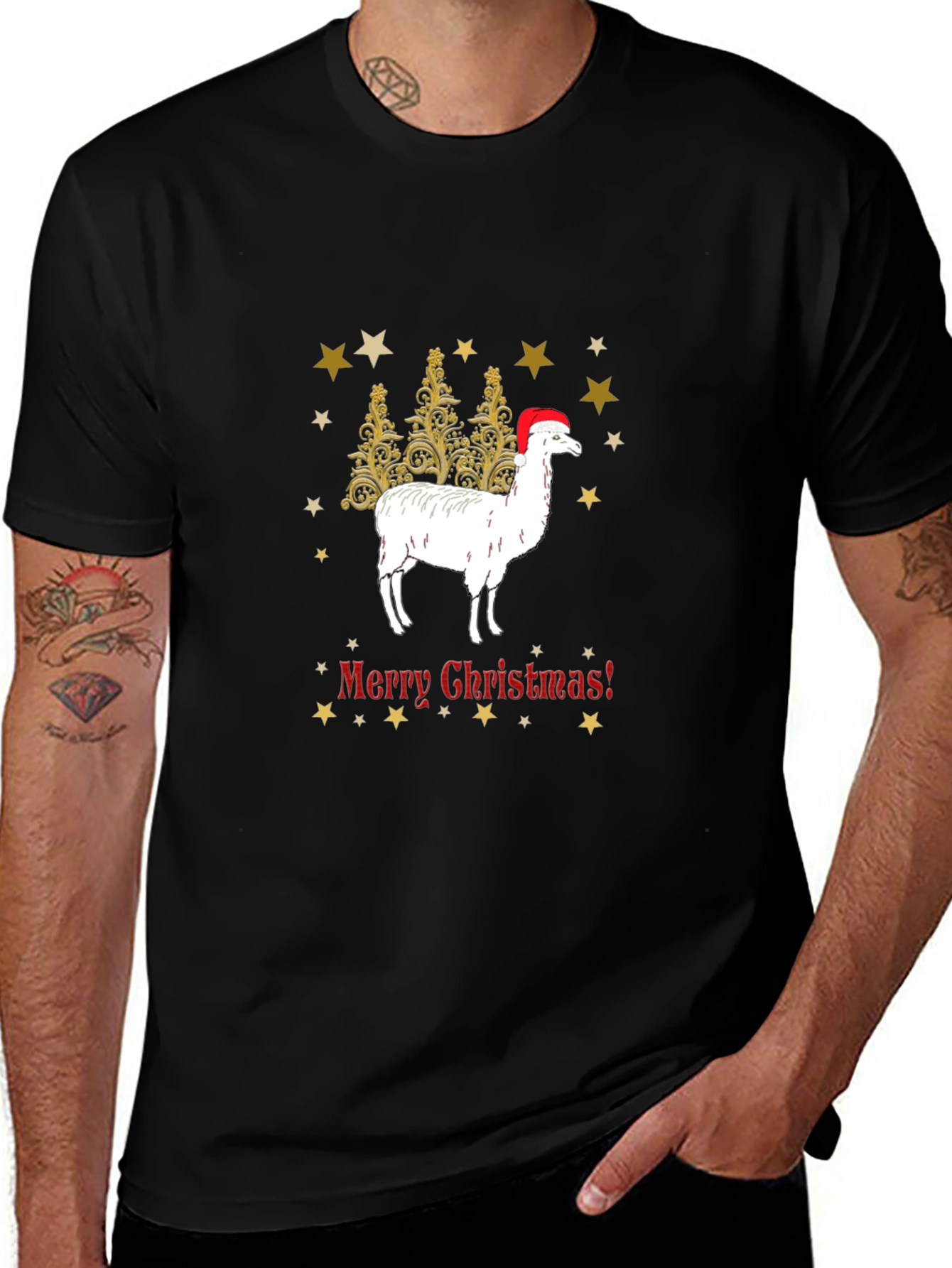 Festive Llama Christmas T-Shirt
