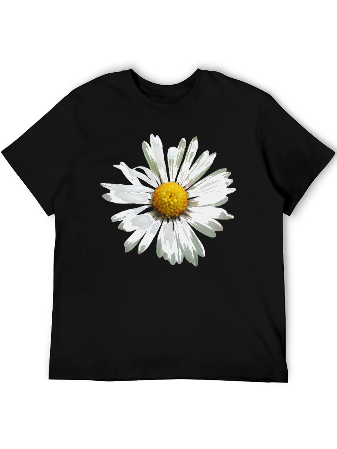 Daisy Graphic Print Black T-Shirt