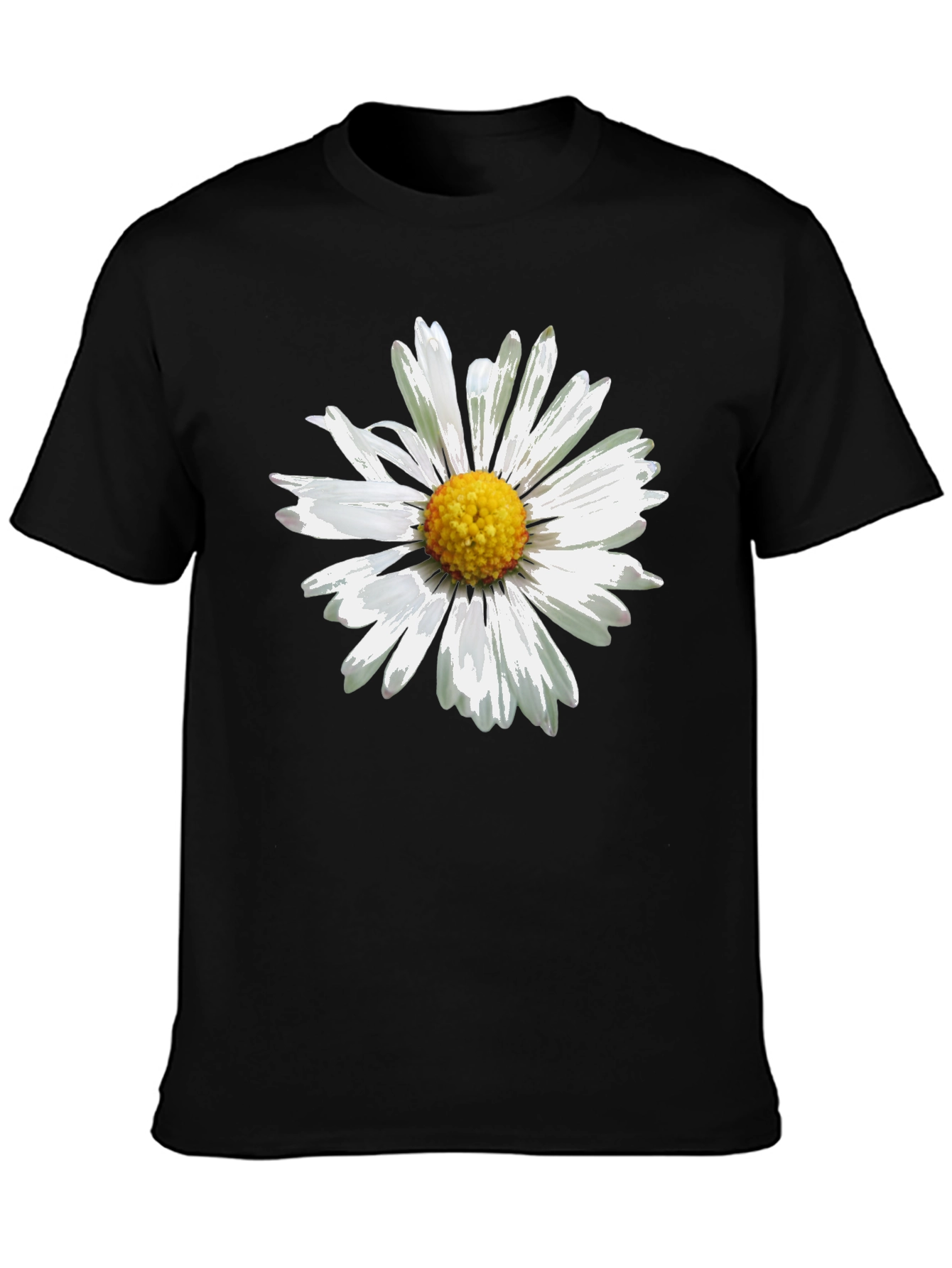 Daisy Graphic Print Black T-Shirt