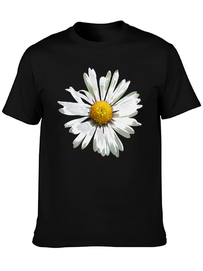 Daisy Graphic Print Black T-Shirt