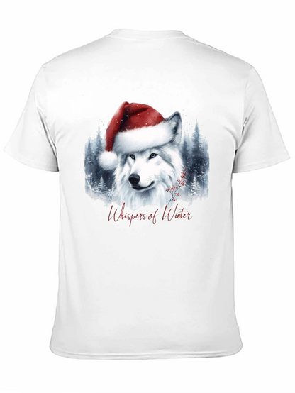 Winter Wolf Santa Hat Graphic Tee