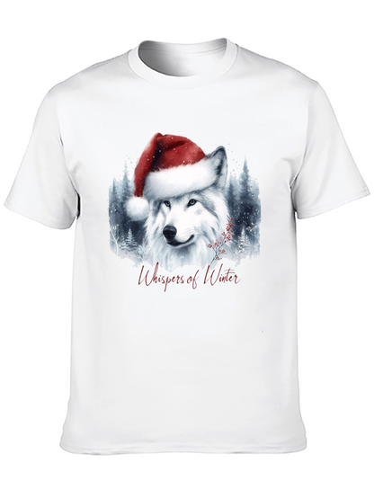 Winter Wolf Santa Hat Graphic Tee