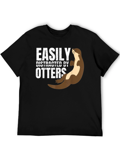 Easily Distracted By Otters Funny T-Shirt