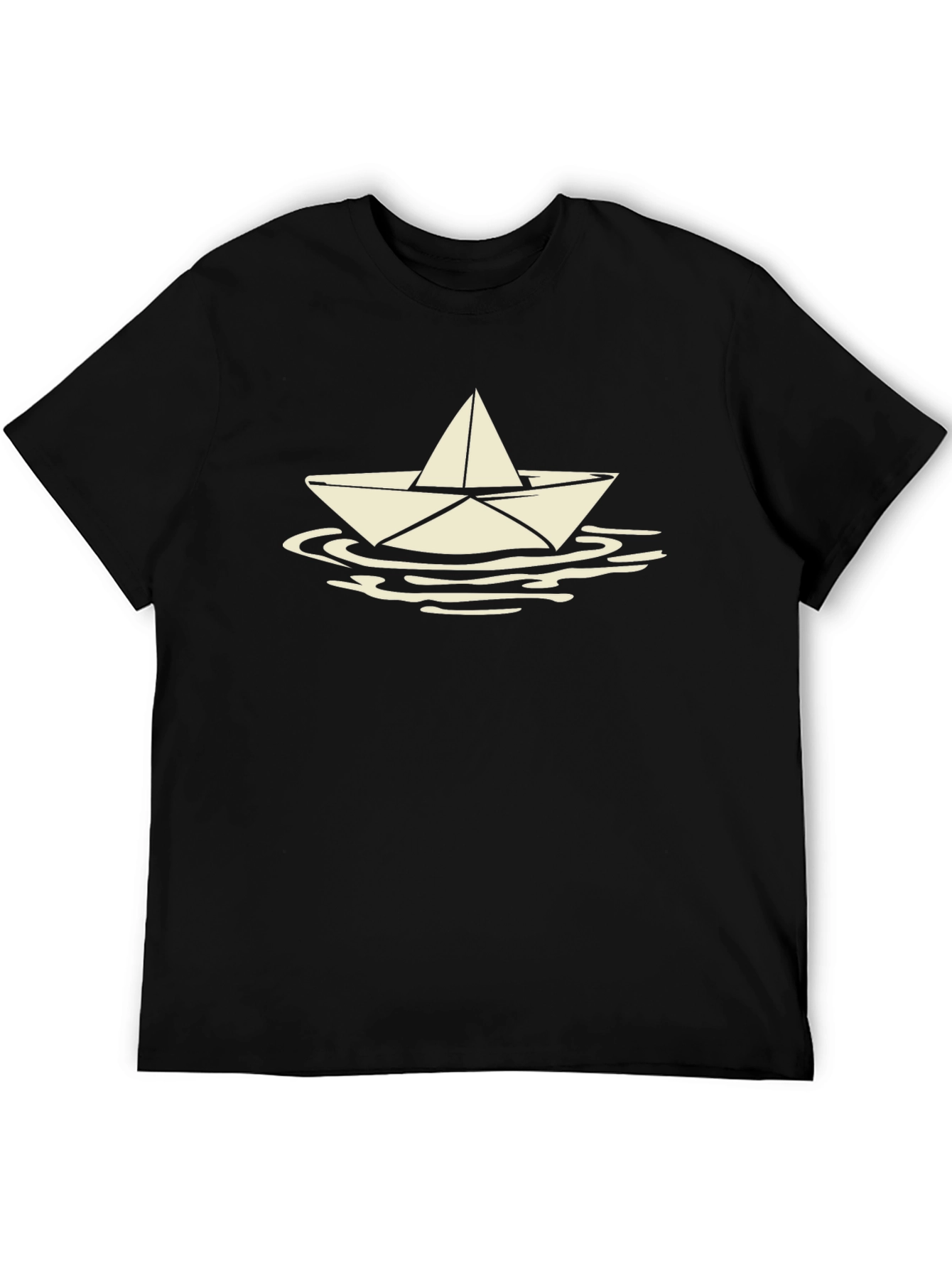 Paper Boat Tee - Mens Black Graphic T-Shirt
