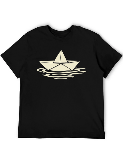 Paper Boat Tee - Mens Black Graphic T-Shirt