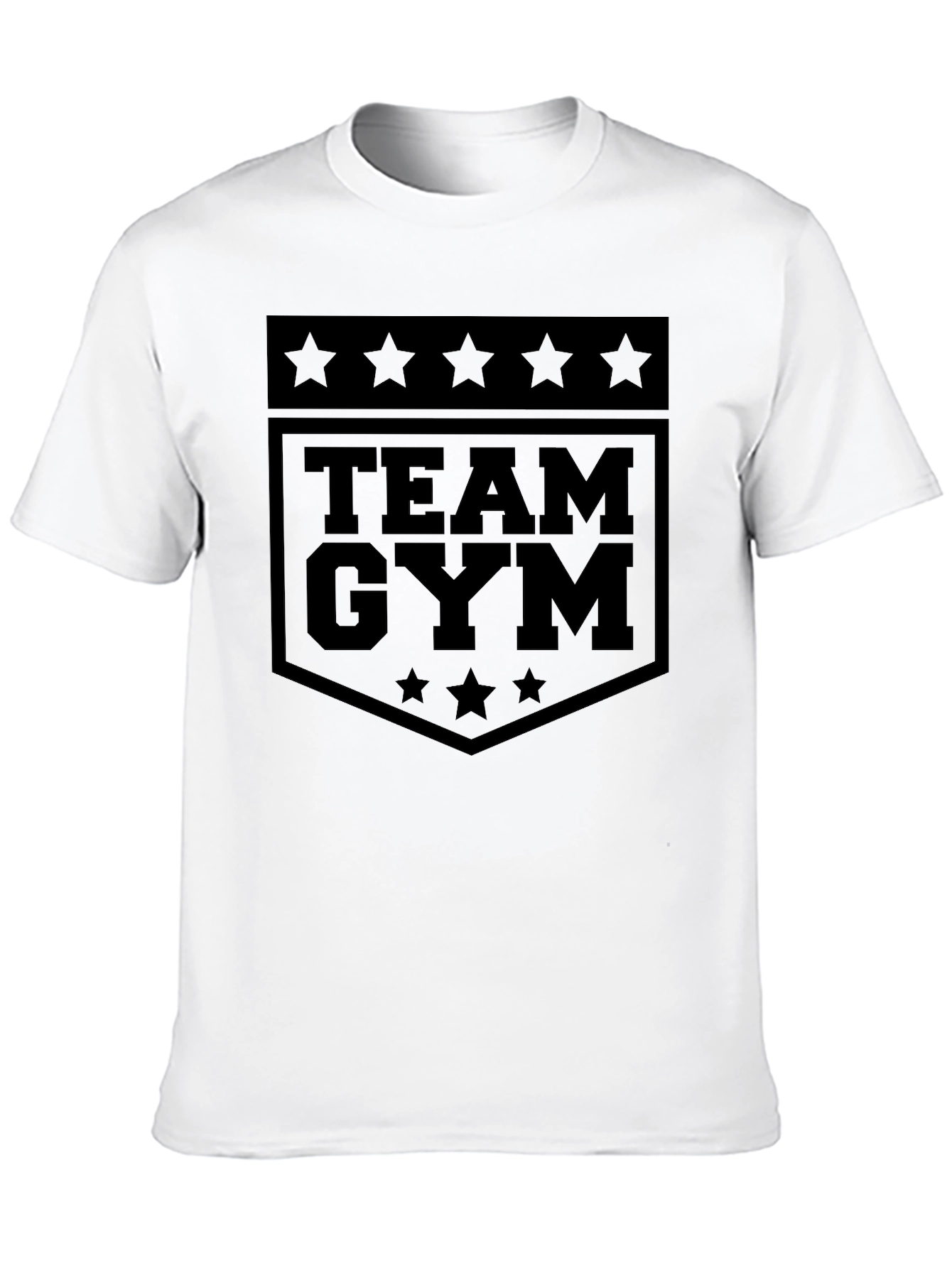 Team Gym Graphic Tee - Black Cotton Fitness Shirt