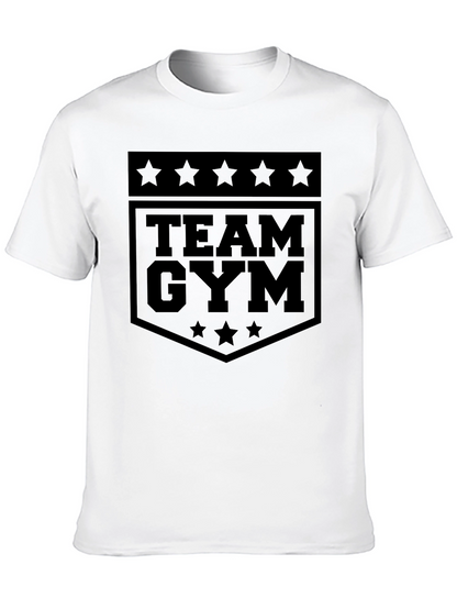 Team Gym Graphic Tee - Black Cotton Fitness Shirt