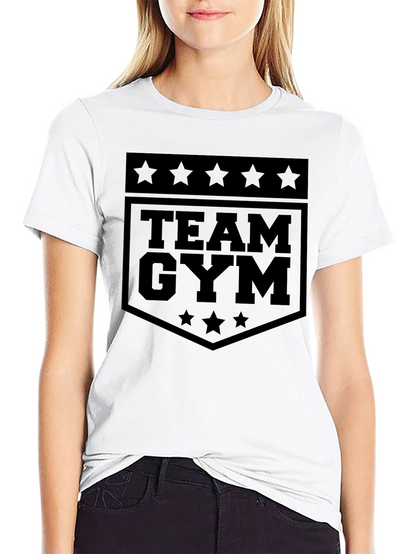Team Gym Graphic Tee - Black Cotton Fitness Shirt
