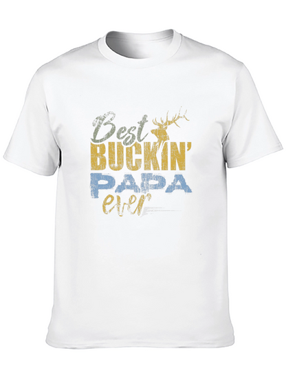 Best Buckin Papa Ever Black T-Shirt