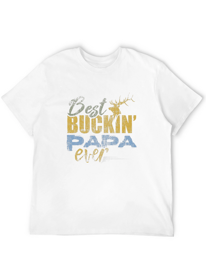 Best Buckin Papa Ever Black T-Shirt