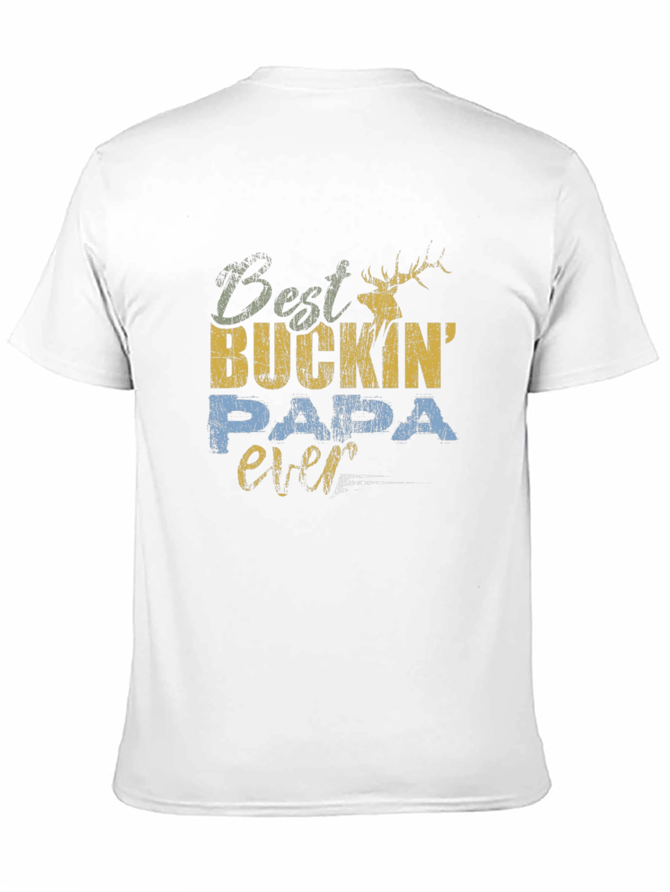Best Buckin Papa Ever Black T-Shirt