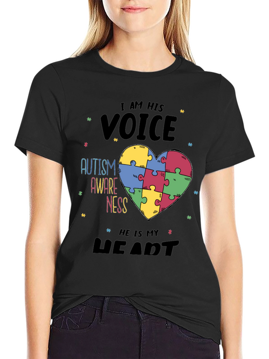 Autism Awareness T-Shirt - I Am His Voice Graphic Tee