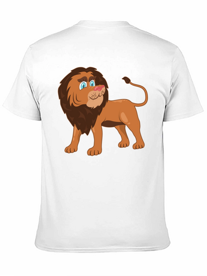 Lion Cartoon Graphic Tee - Black