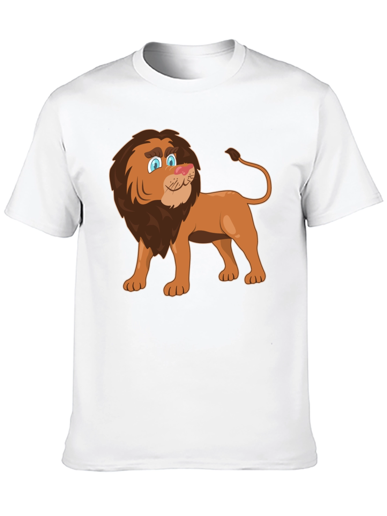 Lion Cartoon Graphic Tee - Black