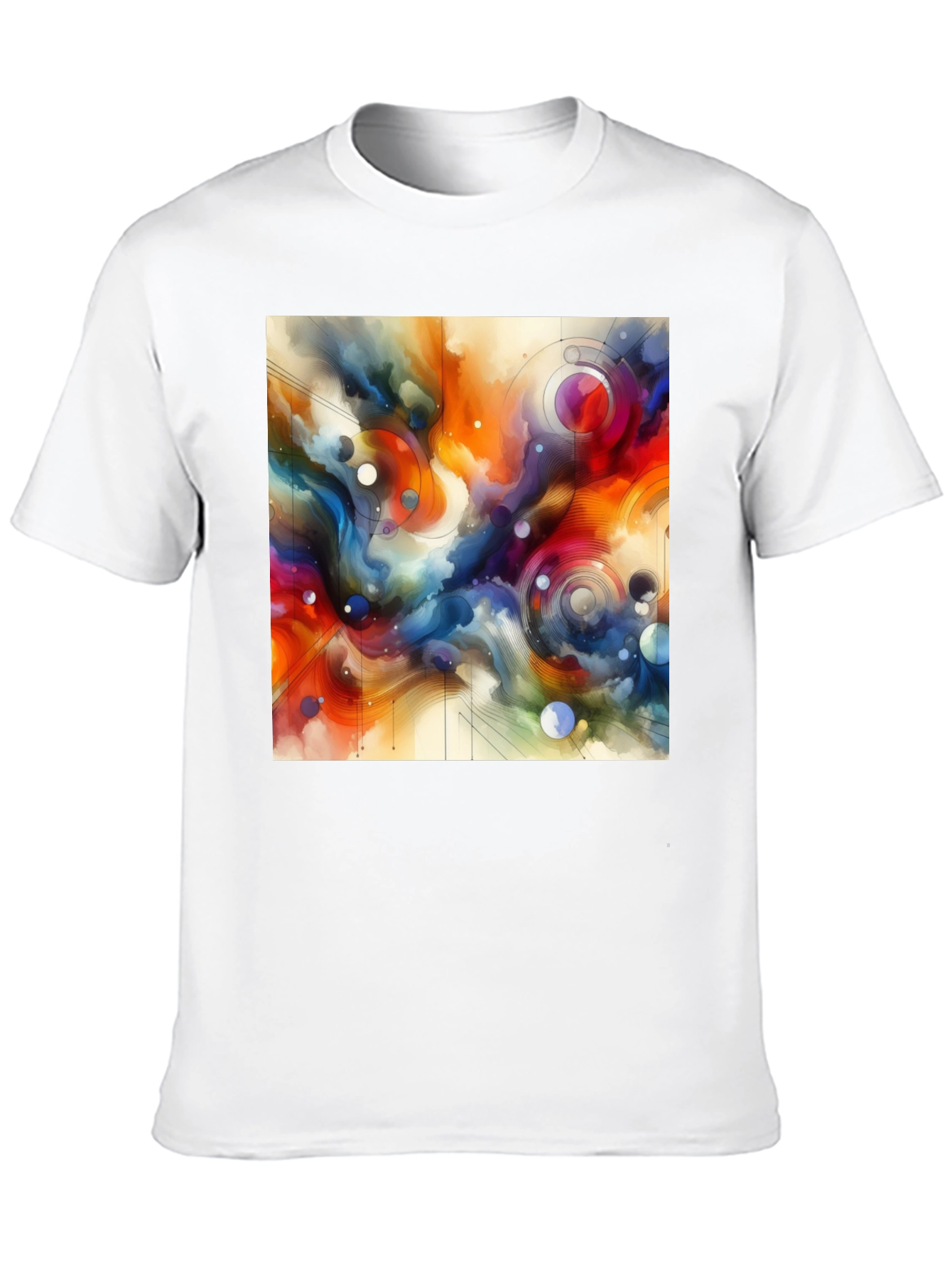 Abstract Art Graphic Tee - Stylish Mens Black T-Shirt