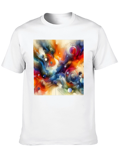 Abstract Art Graphic Tee - Stylish Mens Black T-Shirt