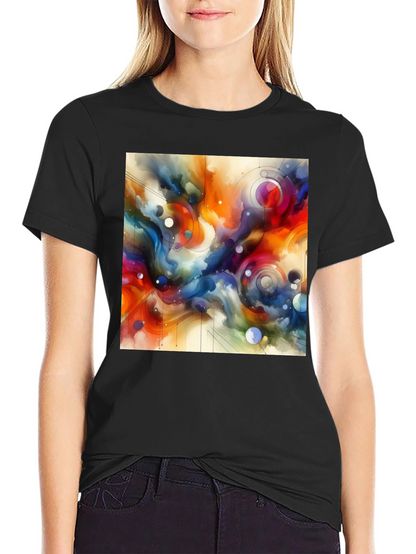 Abstract Art Graphic Tee - Stylish Mens Black T-Shirt