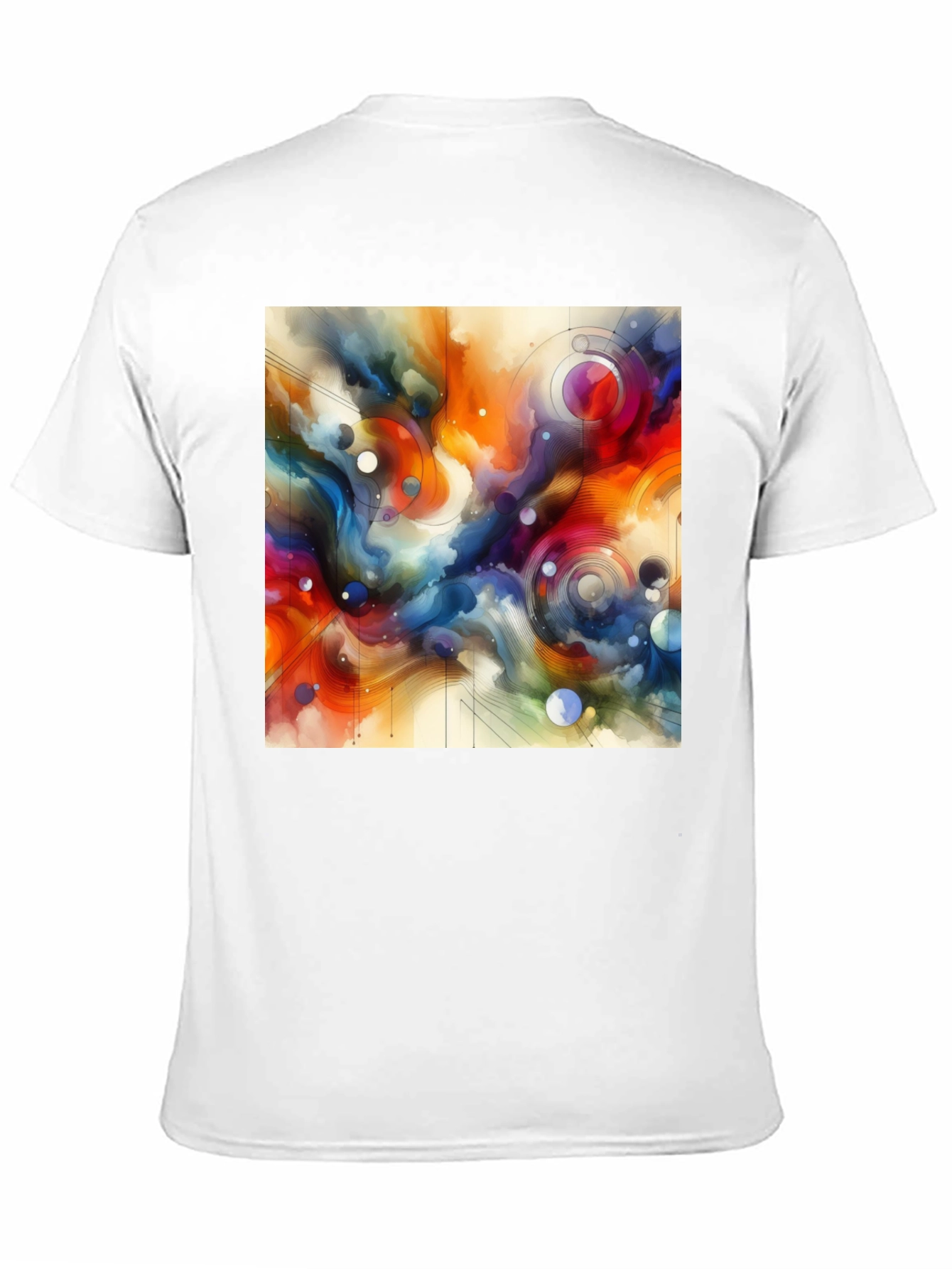 Abstract Art Graphic Tee - Stylish Mens Black T-Shirt