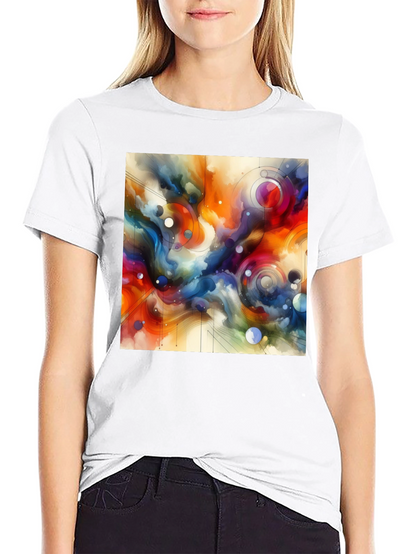 Abstract Art Graphic Tee - Stylish Mens Black T-Shirt