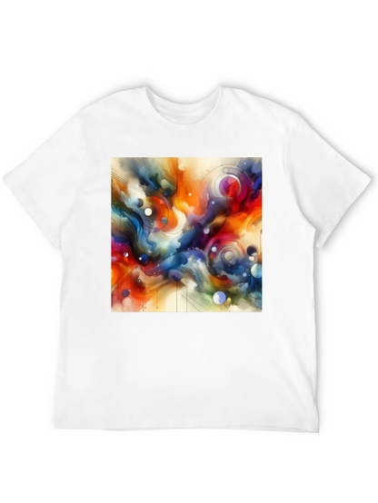 Abstract Art Graphic Tee - Stylish Mens Black T-Shirt