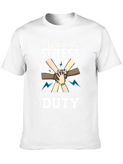 Relieving Stress Is Everyones Duty Black T-Shirt