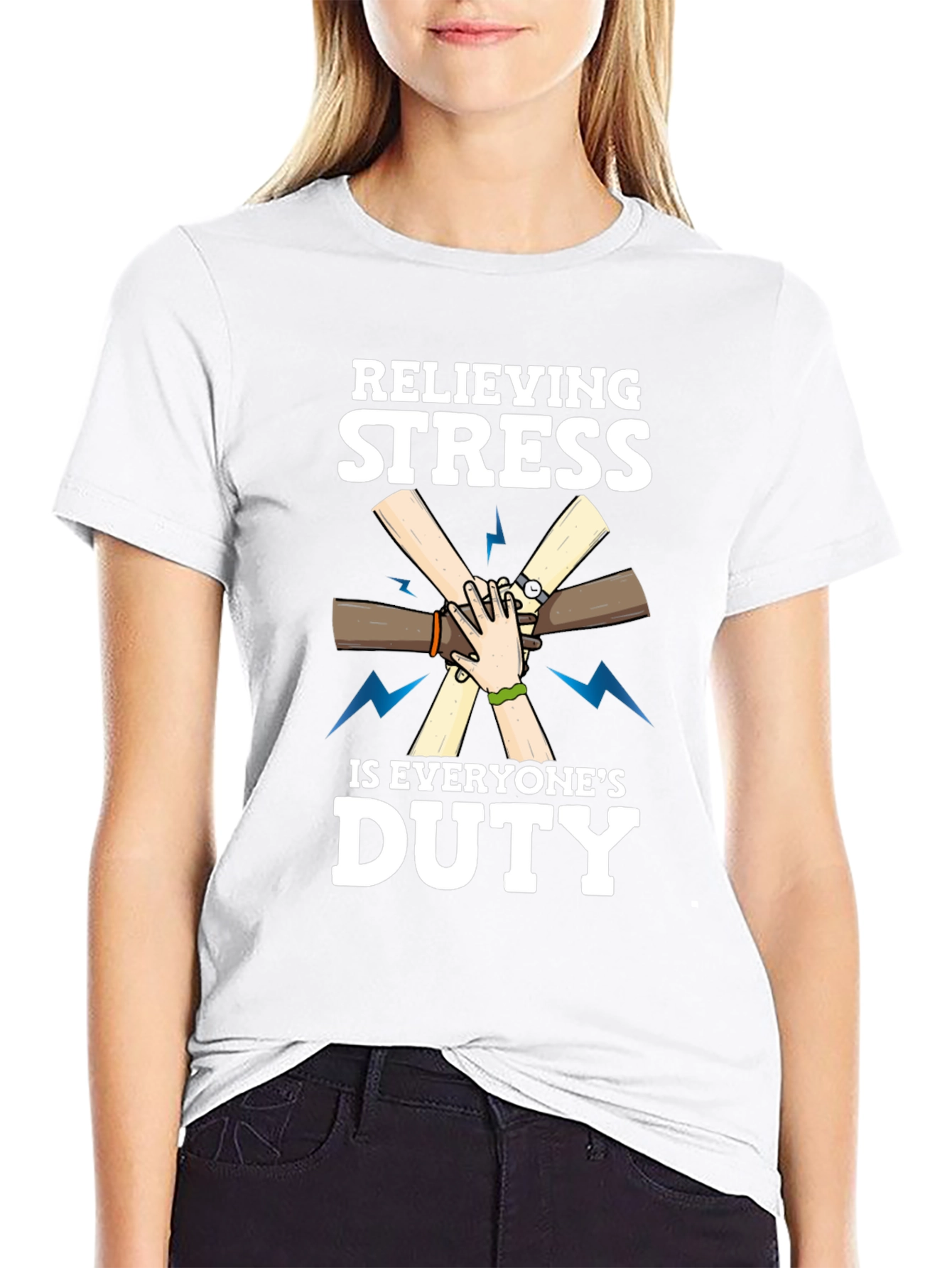 Relieving Stress Is Everyones Duty Black T-Shirt