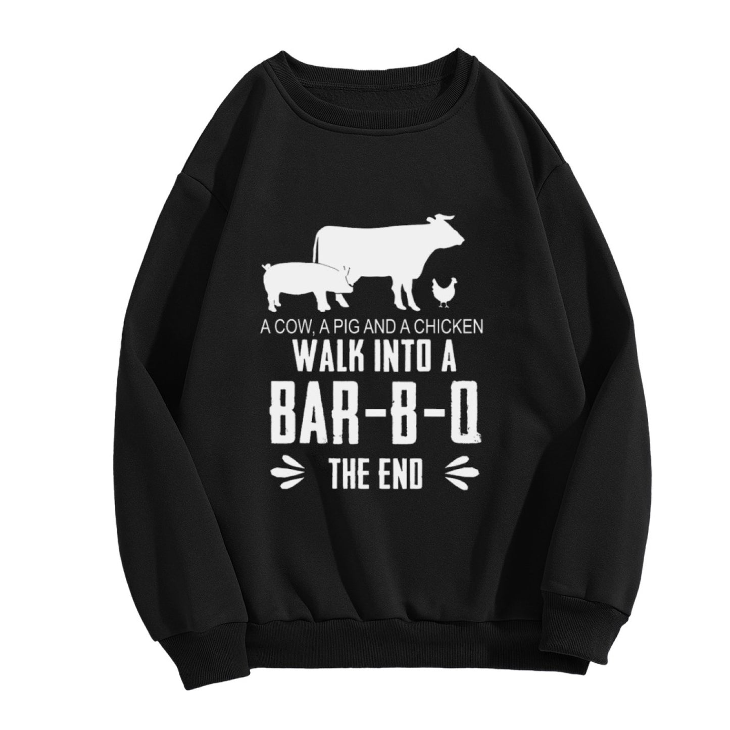 Unisex BBQ Joke "Walk Into A Bar-B-Q" Graphic Sweatshirt