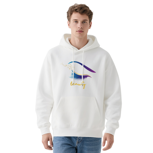 Stylish Abstract Eye & Beauty Script Hoodie