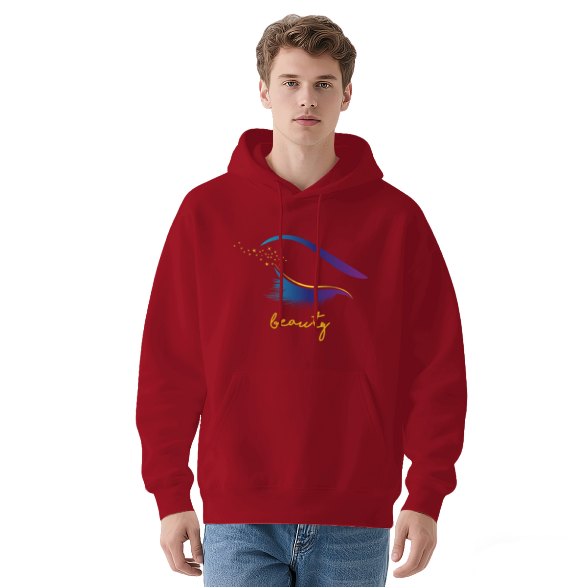 Stylish Abstract Eye & Beauty Script Hoodie